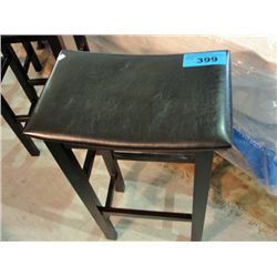 Brown leather padded barstool