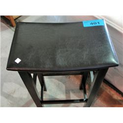 Brown leather padded barstool