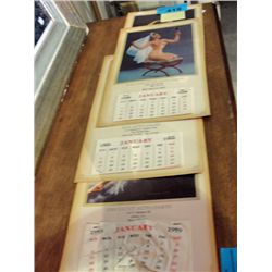 4 vintage calendars; 1957-1960