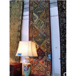 Approx 2F by 8F multi colored wool area rug runner