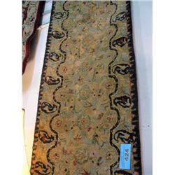 Approx 2F by 8F multi colored wool area rug runner