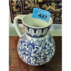 Antique english made blue and white wash stand jug