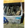 Image 1 : Blue rubbermaid container of assorted tools hard