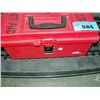 Image 1 : Red plastic toolbox and contents