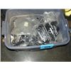 Image 1 : Blue rubbermaid container of assorted alpha clamps