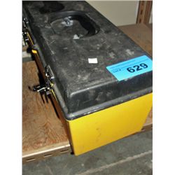 Black and yellow toolbox and contents