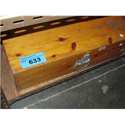 Empty wooden storage chest