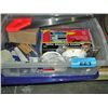 Image 1 : Plastic storage bin of assorted tools hardware and