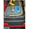 Image 1 : Black with yellow handled toolbox and contents