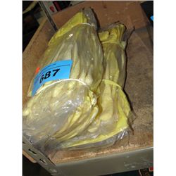 2 bundles of yellow rubber gloves