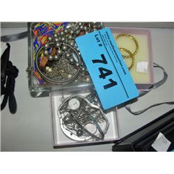 3 small boxes of costume jewelry