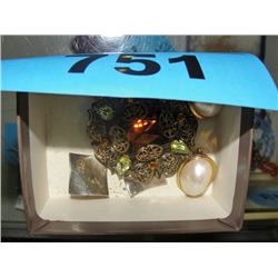 Designer brooch and 2 pairs earrings