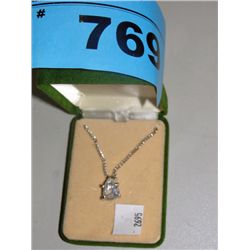 Ladies silver necklace and pendant set