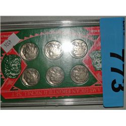 American frontier nickel set; indian and buffalo