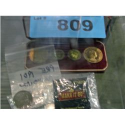 Jersey coin set, pre 1901 canadian half penny