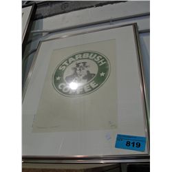Framed limited edition starbush coffee poster