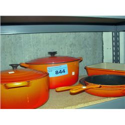 7pc orange le crueset france cookware set