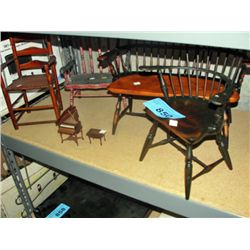 6pc wood crafted doll furniture set
