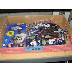 Box of canadian football collectors trading cards