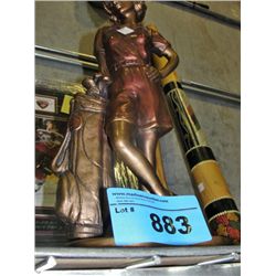 Ceramic lady golfer statue