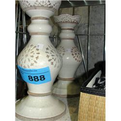 Pair of ceramic candle holders
