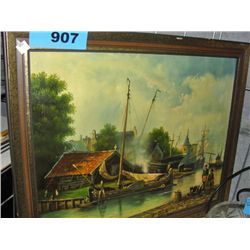 Framed oil on canvas original painting