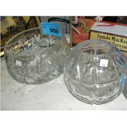 Pinwheel crystal bowl and a crystal vase