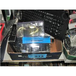 Box of assorted electronics and electronic