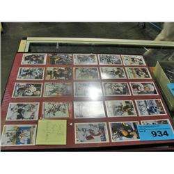 Framed signed hockey card set