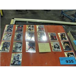 Framed signed hockey card set