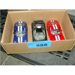 3 diecast metal collectors muscle cars