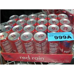 One 24pack of red rain energy drink