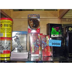 Shelf lot of sports collectables; factory sealed