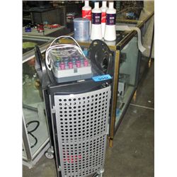 Hair salon rolling work cabinet