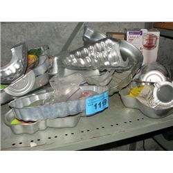 Shelf lot of bakers molds