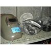Image 1 : Shelf lot of assorted tools, 2 welders helmets etc