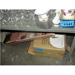 Shoe rack and box of flat back white corner caddys