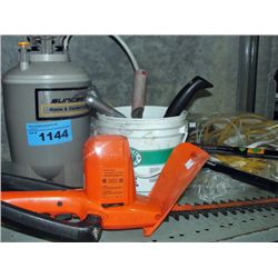 Shelf lot of assorted garden items