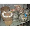 Image 1 : Shelf lot of ceramic planters and lidded container