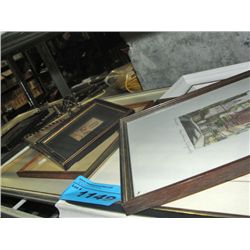 Shelf lot of prints pictures and original art