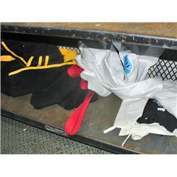 Shelf lot of assorted martial arts uniforms