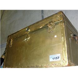 Painted gold empty storage trunk
