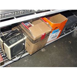 Shelf lot of vintage electronics; reel to reel