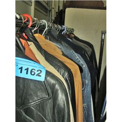 Entire clothing rack filled with assorted jackets