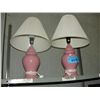 Image 1 : 2 pink table lamps