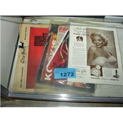 Lot of vintage memorabilia; magazine clippings,