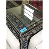 Image 1 : Glasstop with wrought iron base end table