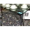 Image 1 : Large thick rectangular glass top dining table