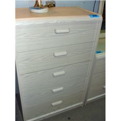 Matching oak 5 drawer high boy dresser