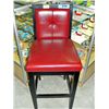 Image 1 : Burgandy leather padded bar stool